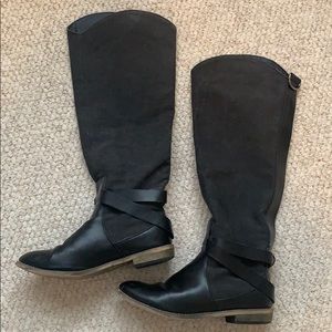 BDG black knee high flat boots